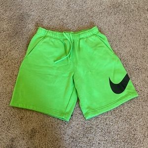 Nike shorts, size mens medium and a lime green color
